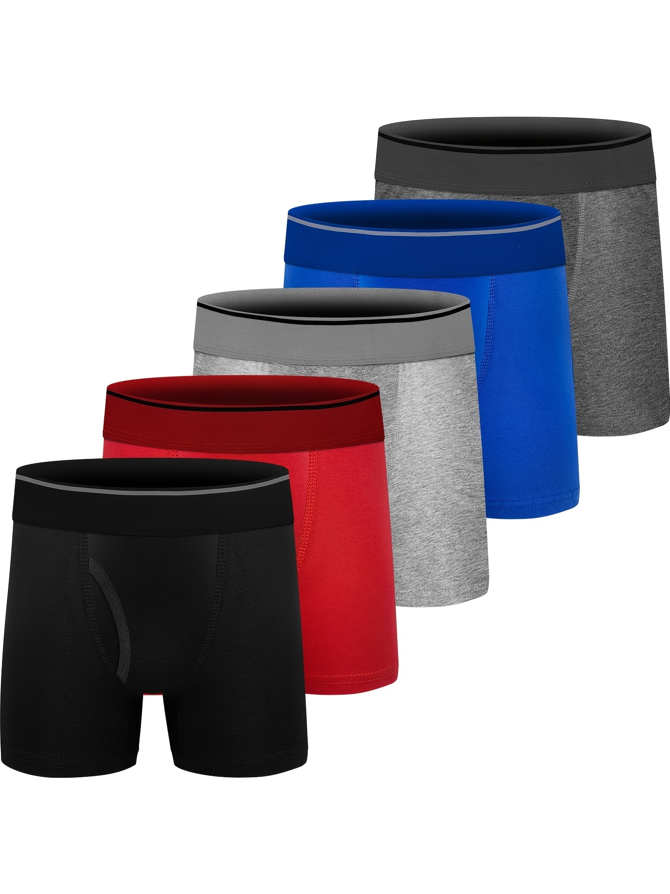 Men's Breathable Comfortable Stretch Plain Color Boxer - Temu Canada