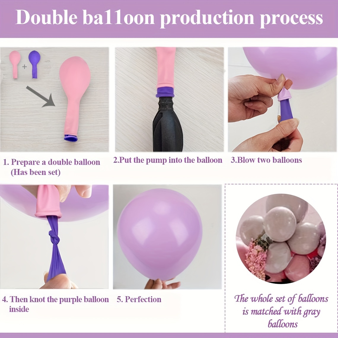 10x Ballon à gonfler violet