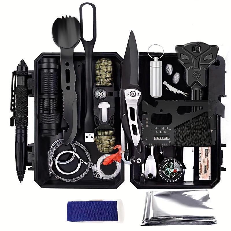 Survival Kits 37 in 1, Gifts for Men Dad Husband Him Christmas, Emergency  Survival Gear and Equipment, Camping Hiking Fishing Outdoor Adventure Cool