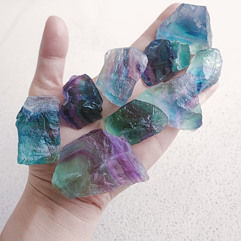 1pc/100g Pietre Grezze Naturali Di Fluorite Color Arcobaleno