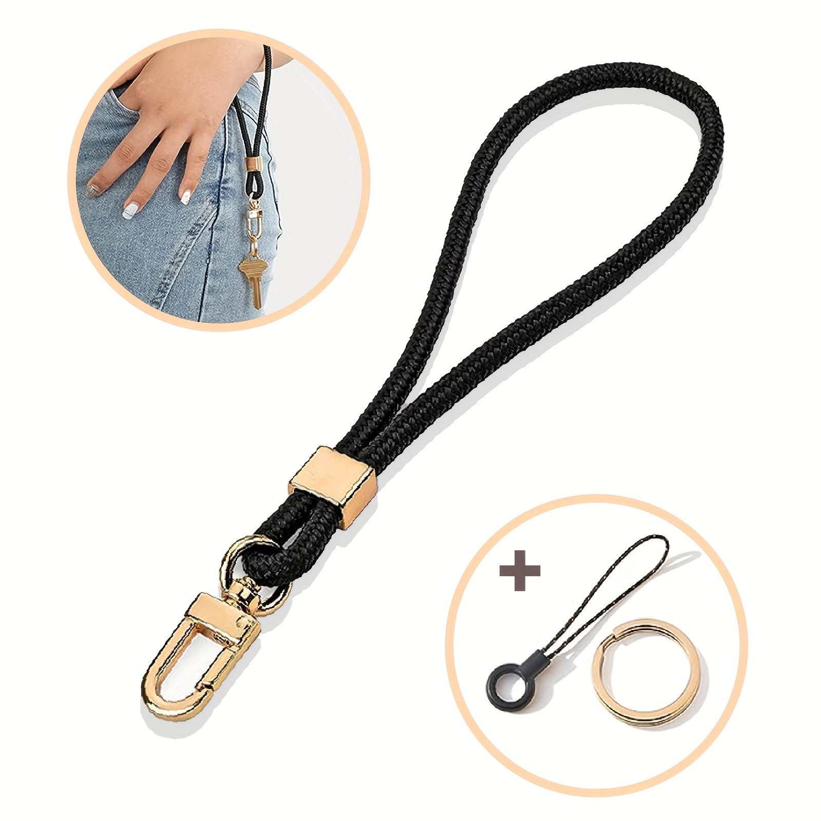 1pc Wristlet Keychain, Cute Wrist Lanyards For Keys, Upgraded Stretchy Key  Chain Holder For Women Men, Wrist Strap Keychain For Car Keys Phone Camera