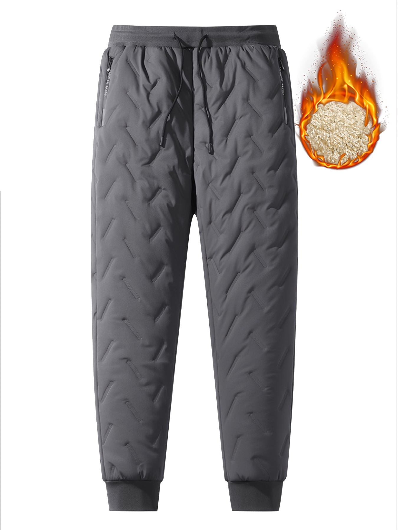 Men Winter Warm Fleece Lined Pants Hiking Camping Skiing Fishing Trouser  Outdoor 