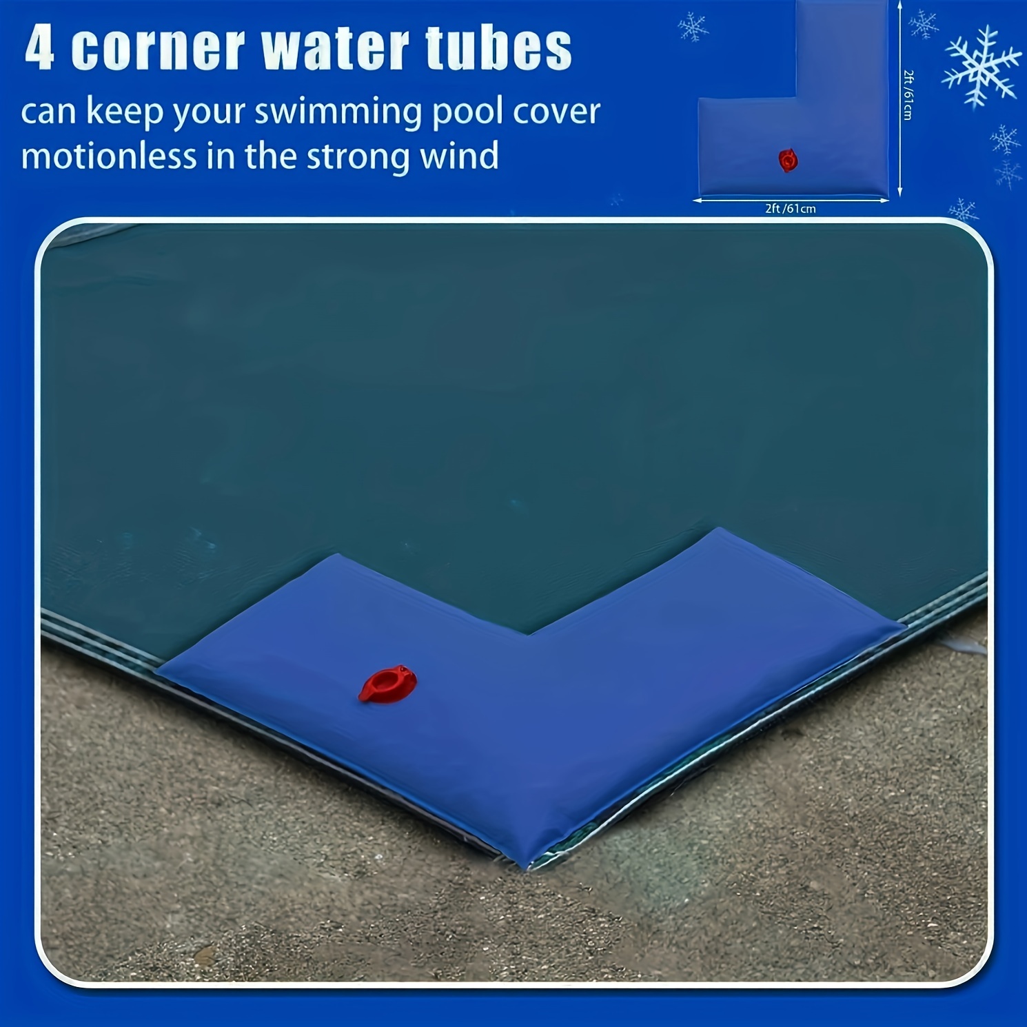 Corner Winter Pool Cover Tubes Blue Corner Winter Water Bag - Temu