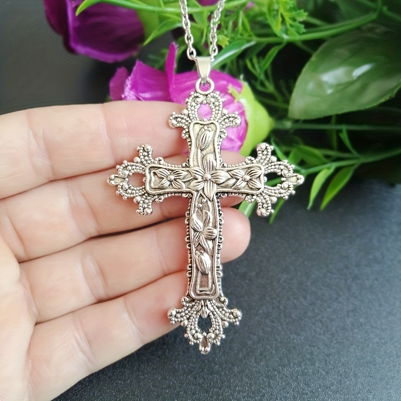 Vintage Baroque Pearl Simple Diamond Christian Cross Pendant Collarbone  Chain Necklace for Women Fashion Necklaces Jewelry Gifts - AliExpress