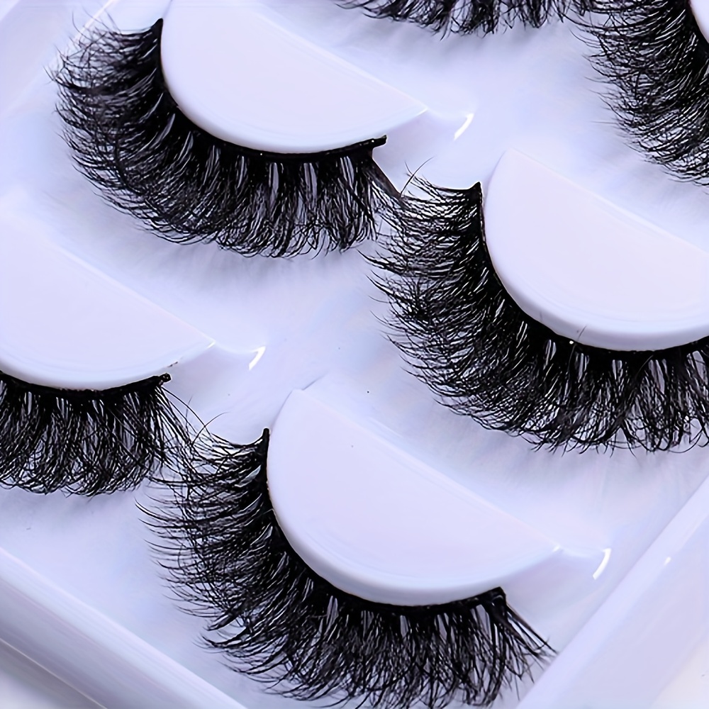 5 Pairs Short Natural Look Faux Mink False Eyelashes Thick Volume