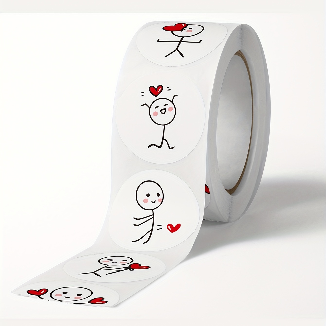 500Pcs/Roll Wedding Stickers Valentine's Day Stickman Heart