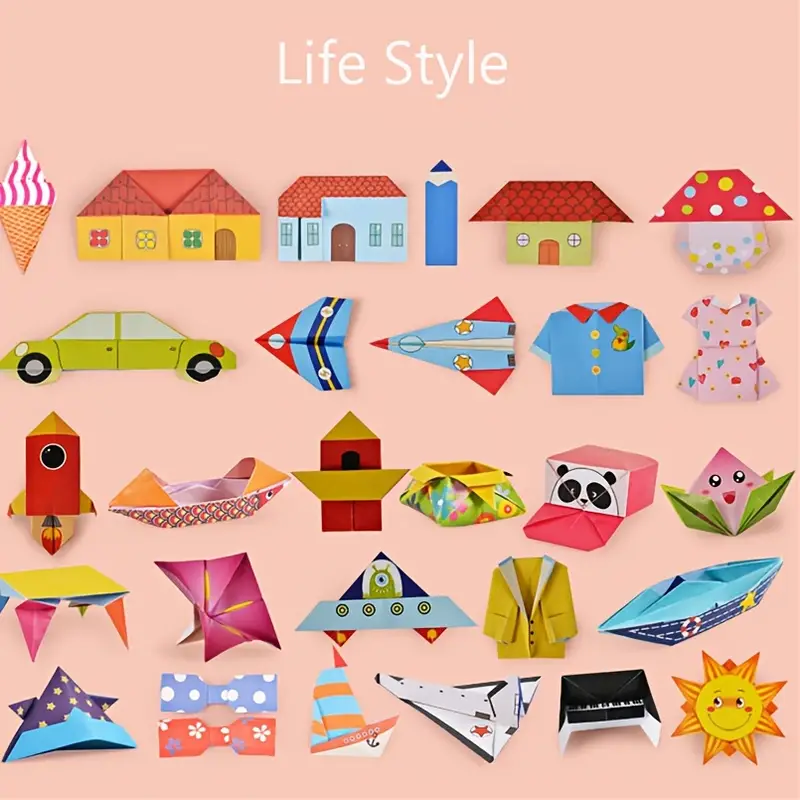 108pcs 3D Origami Book Handmade Paper Folding Craft Toys for Kids