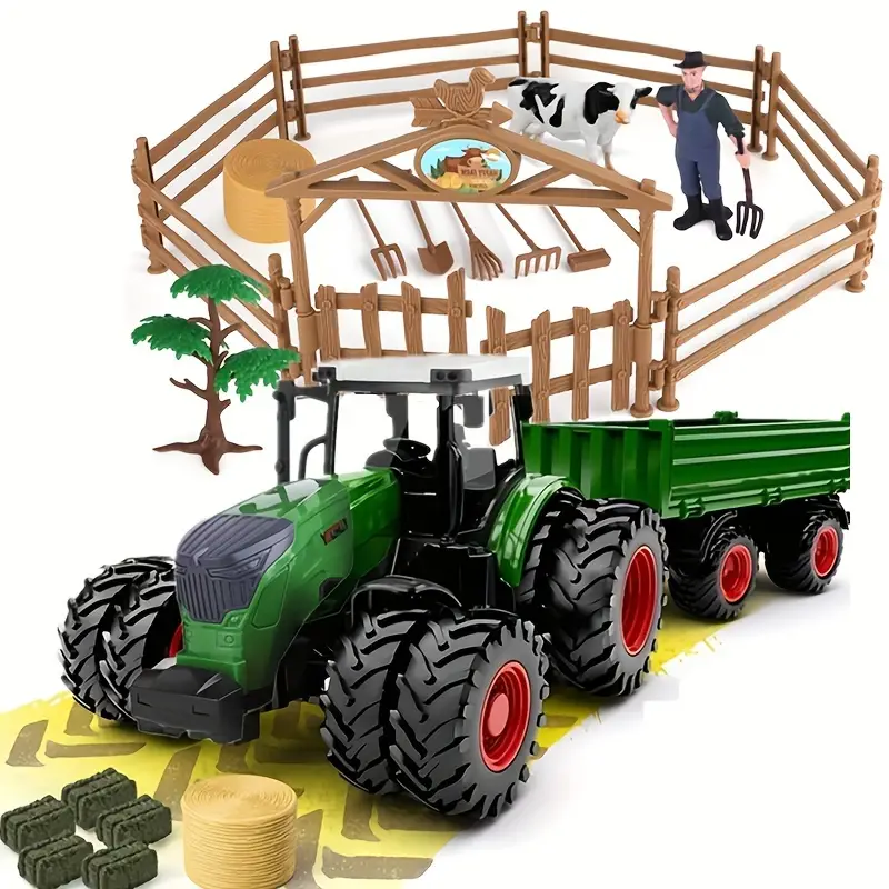 Big Tractor Toy Farm Animals