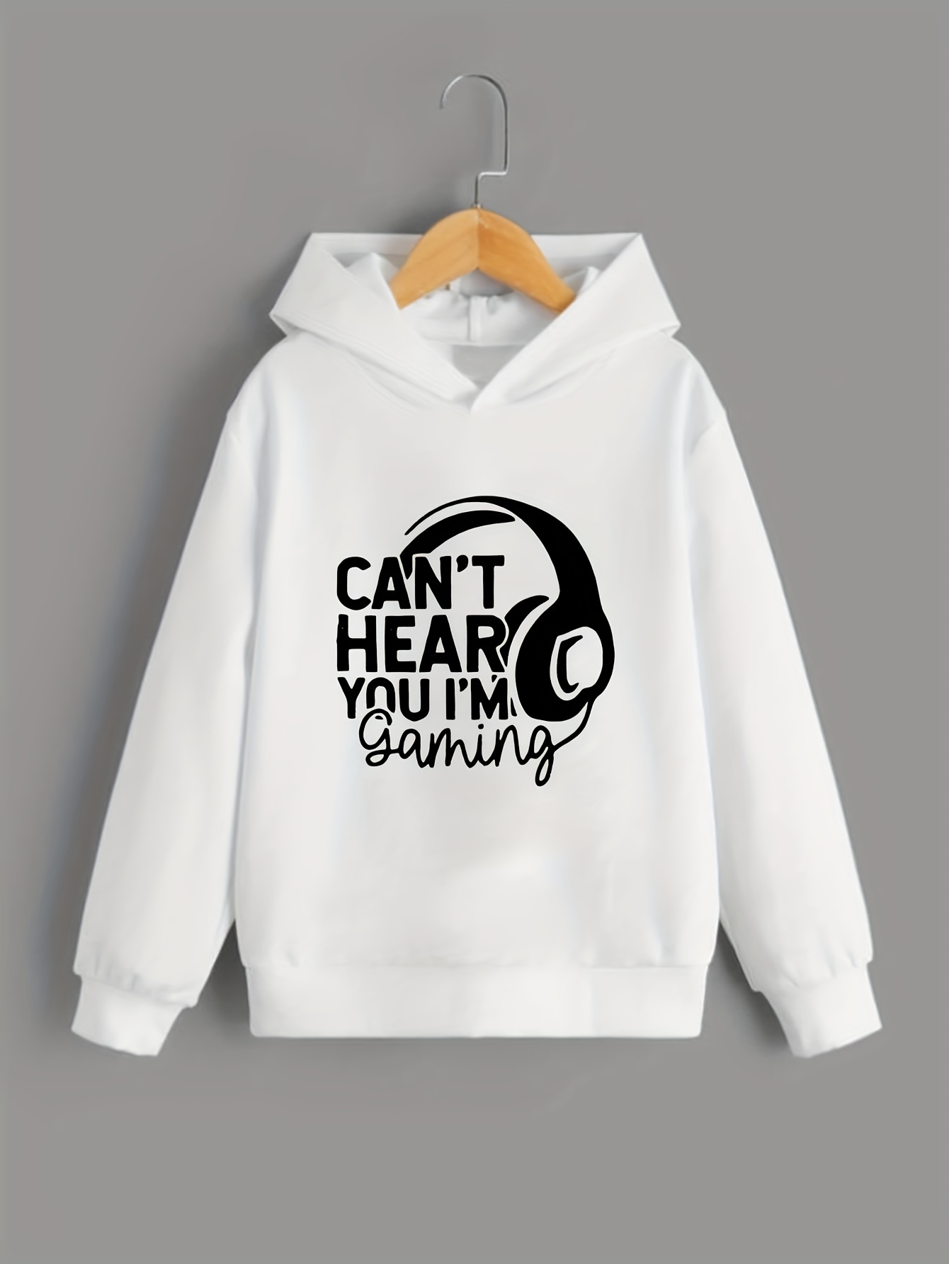 t Hear m Gaming Letter Print Boys Casual Pullover Long Temu