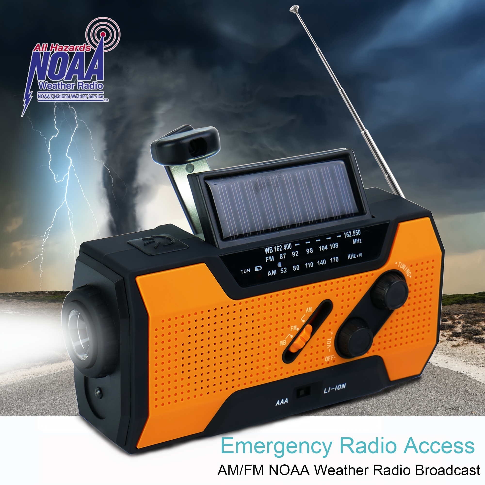 Emergency Hand Crank Dynamo Radio Solar Disaster Survival Battery Powered  Multi Band FM AM WB NOAA Portable Radio with Flashligh - AliExpress