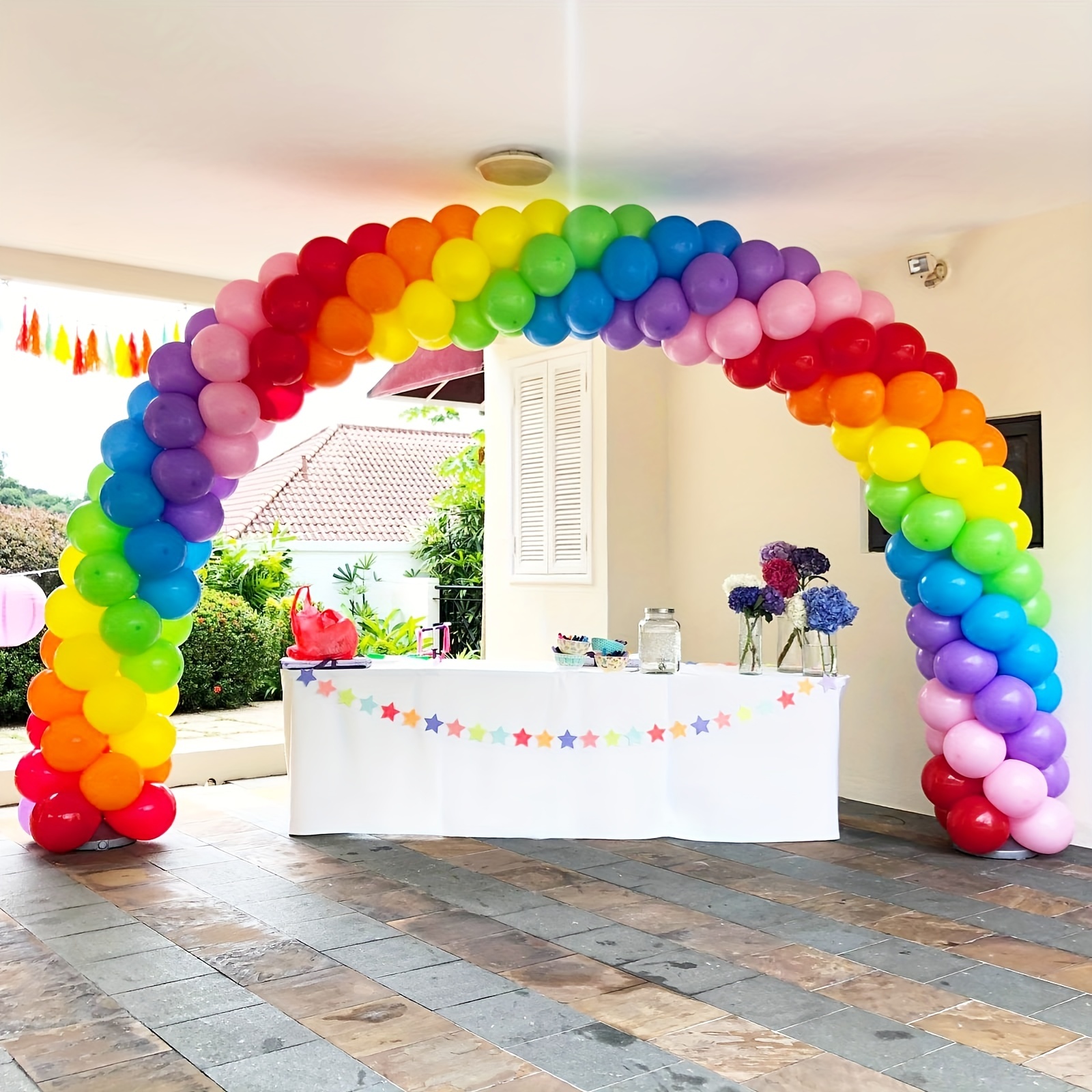 100 ballons colorés ballons en latex arc-en-ciel de 12 pouces, décoration  de fête de couleurs mélangées ballons lumineux, fournitures de fête  d'anniversaire ou décoration d'arche