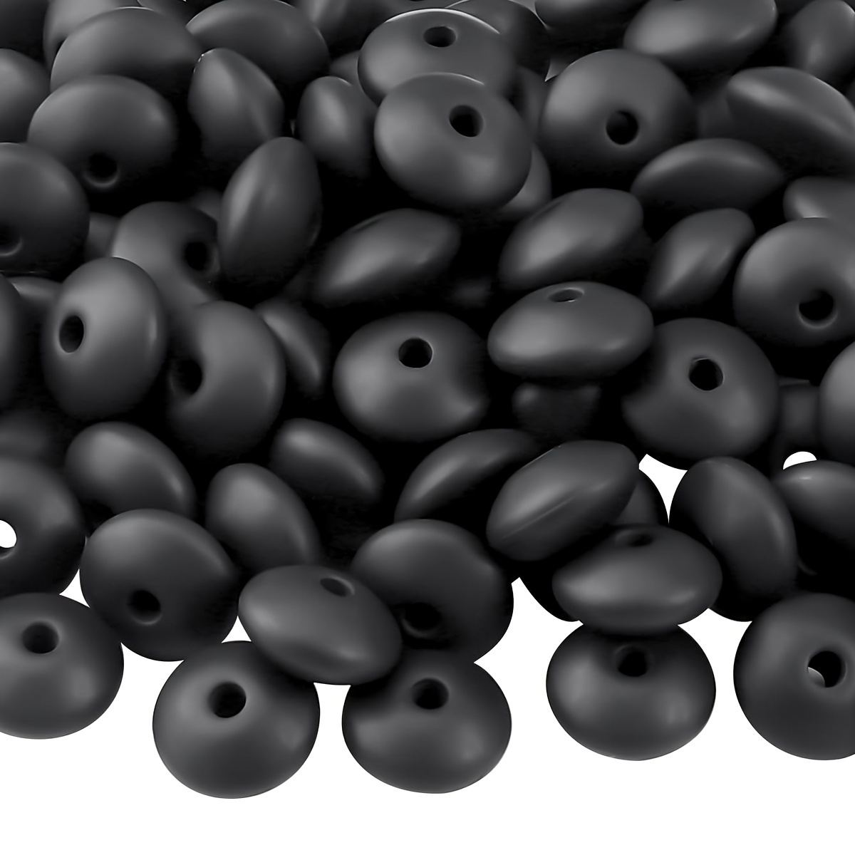 

50/100pcs 12mm Silicone Lentil Focal Beads For Jewelry Making Diy Creative Key Bag Chain Bracelet Necklace Handmade Craft Supplies