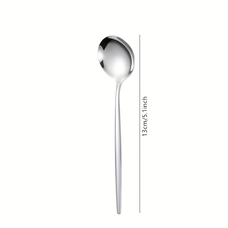 Black Teaspoons Teaspoons, Mini Stainless Steel Cake Spoons, Scoop