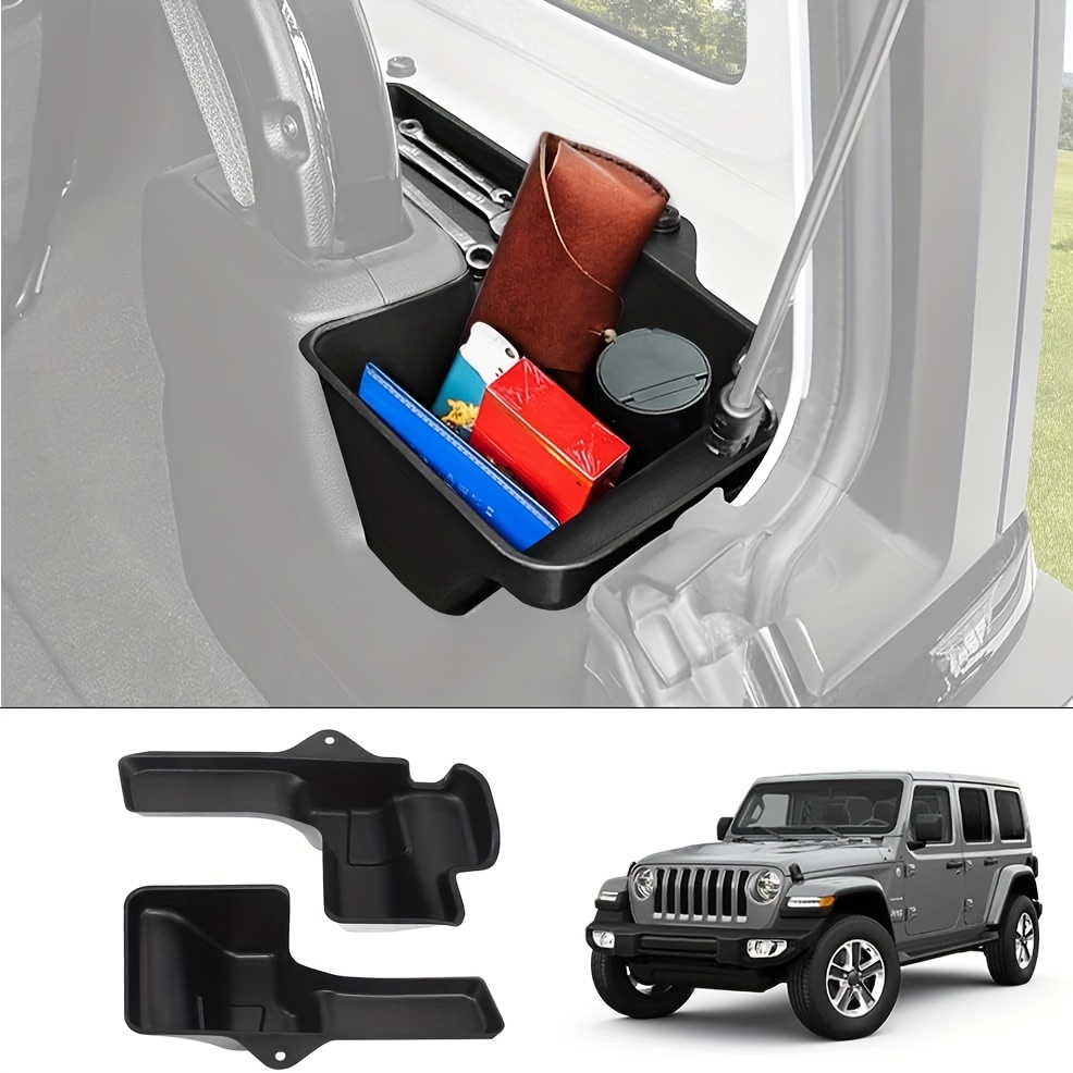 Jeep Wranglerトランク用の両側のストレージボックス2018-2022 JL JLU  4ドアに対応（4xe用ではありません）、インテリアアクセサリー（2個入り）