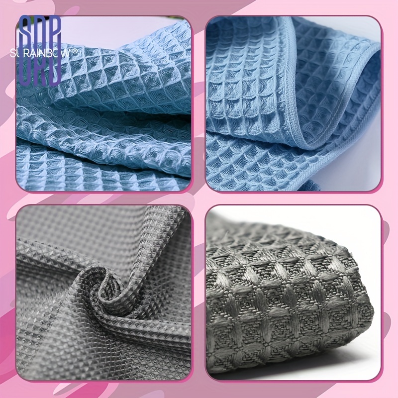 Surainbow Waffle Weave Microfiber Towels,premium Cleaning Cloth Lint  Free,scratch Free,and Super Absorbent For Drying, Detailing, Polishing, And  Buffing,car Washing Drying Towel For Household,auto Detailing,windows,,  Grey - Temu