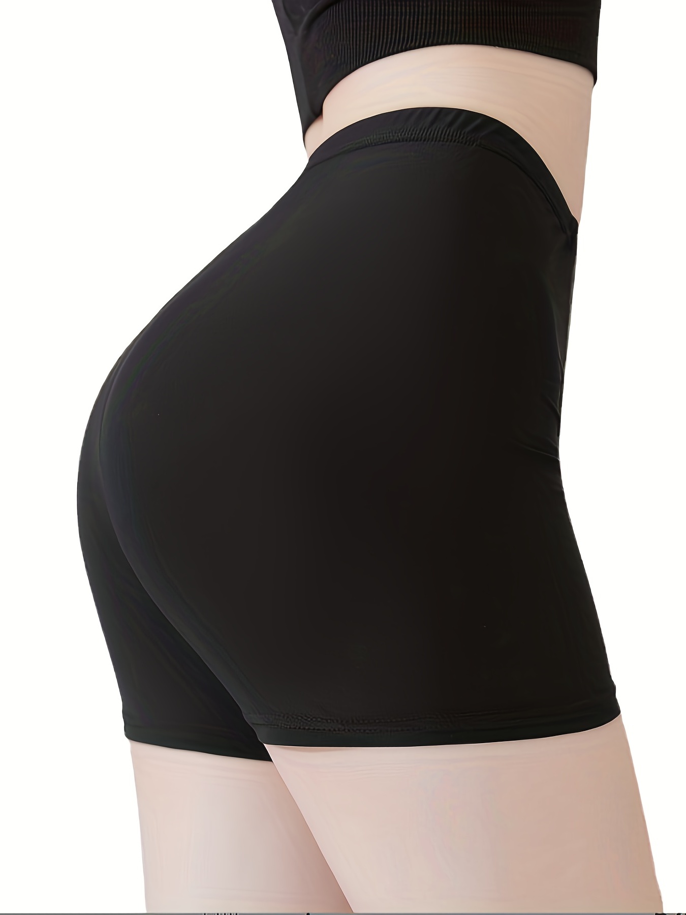 Solid Seamless Double layer Safety Shorts Front Crotch Anti - Temu Austria