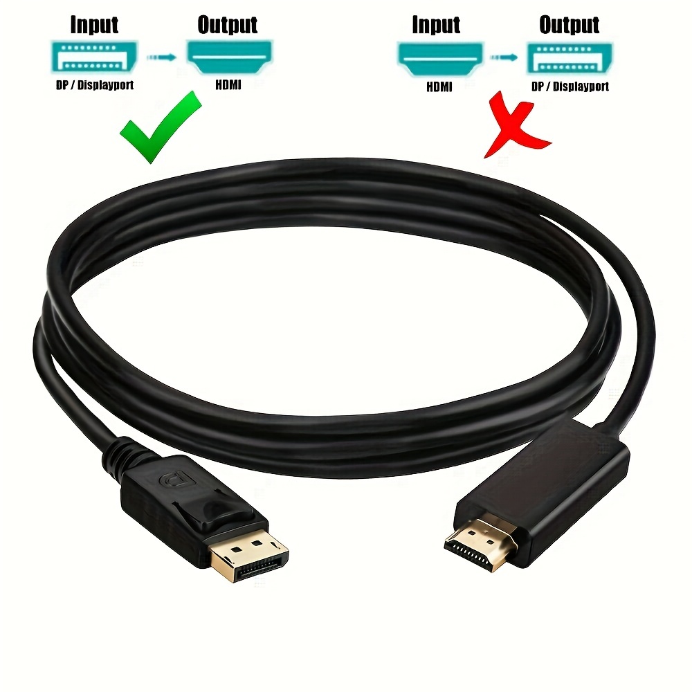 4k X 2k Resolution Displayport Dp Cable 1 8m 6ft Display Port Dp Cable Male  Male Full Hd High Speed Support 30hz - Smart Home - Temu