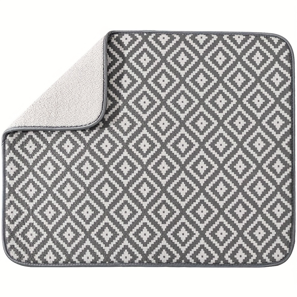 Upgrade Your Kitchen With A Stylish & Super Absorbent Microfiber Dish  Drying Mat! - Temu