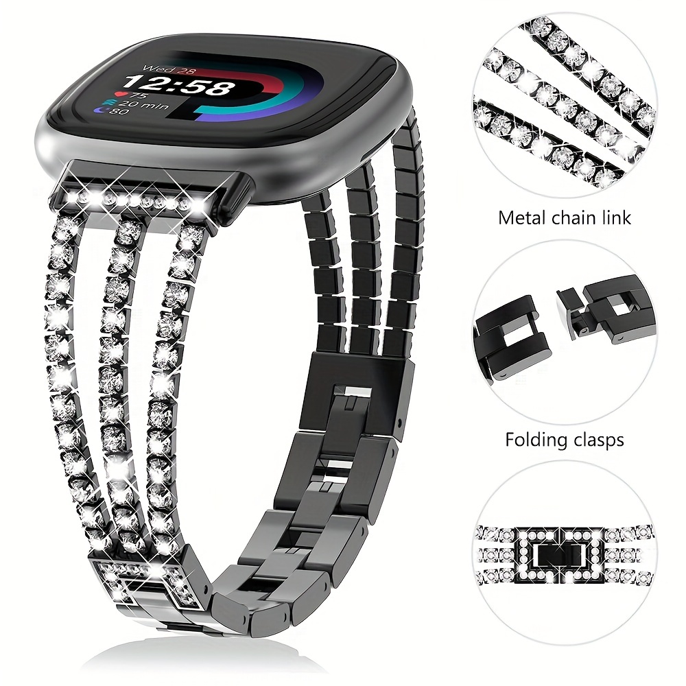 Para Fitbit Versa 4 / Sense 2 Correa de reloj de resina Correa de reloj de  diamantes de imitación de diamantes de imitación