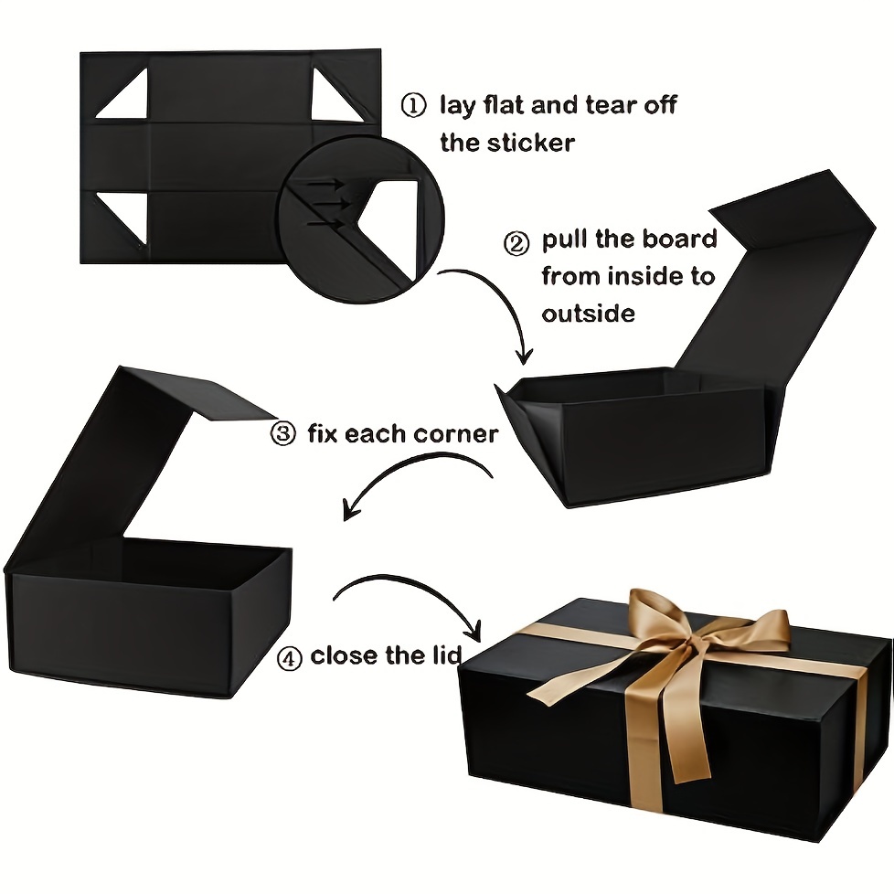 Black Gift Box With Lid Best Man Proposal Box Cardboard - Temu