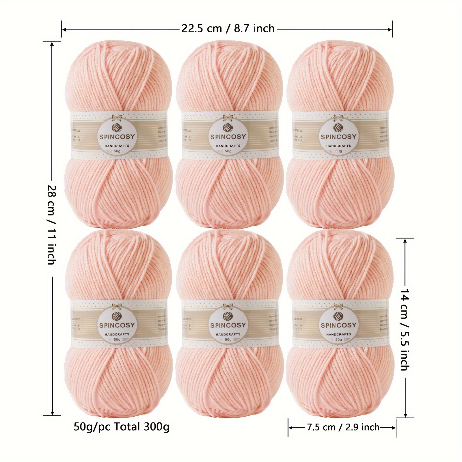 KRE 4-Pack Lavender Bundle Soft Yarn for Crochet Knit Crafting - Total  Length 4×60m (4×65yds, 50g×4)