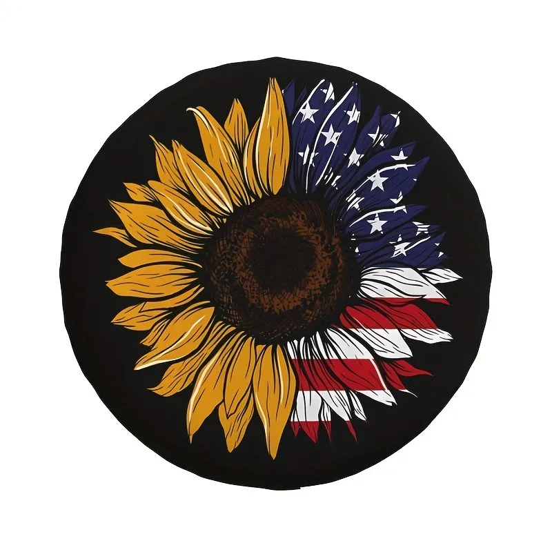 Sunflower American Flag Print Spare Tire Cover Waterproof Dustproof Car Wheel  Tire Cover Gift For Friends Trailer Rv Suv Multi Purpose Vehicles  Automotive Temu Lithuania