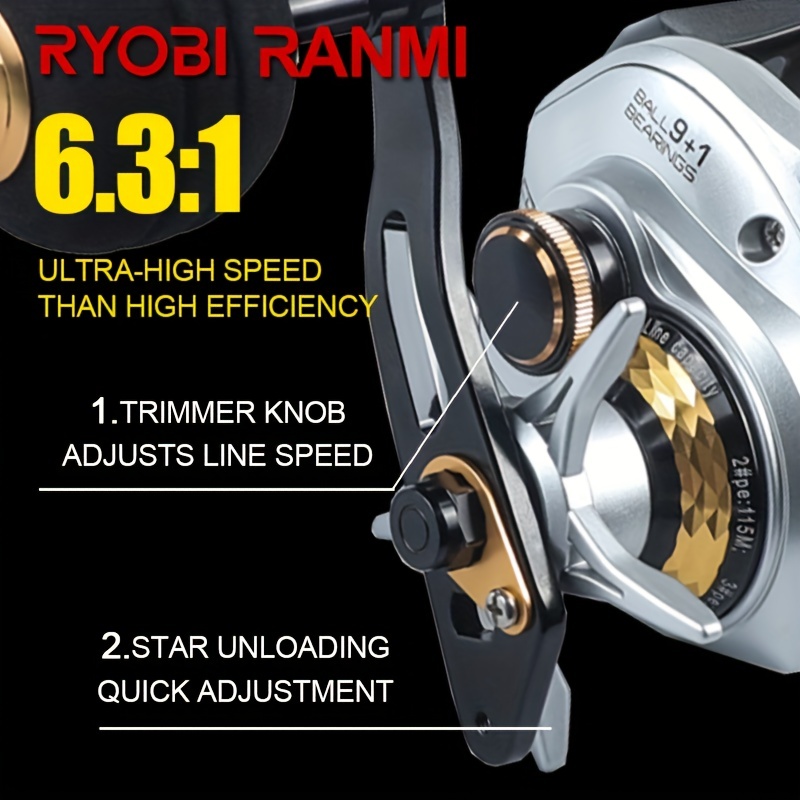 Ryobi Ranmi Tdc Ii Baitcasting Fishing Reel 6.3:1 Ratio And - Temu