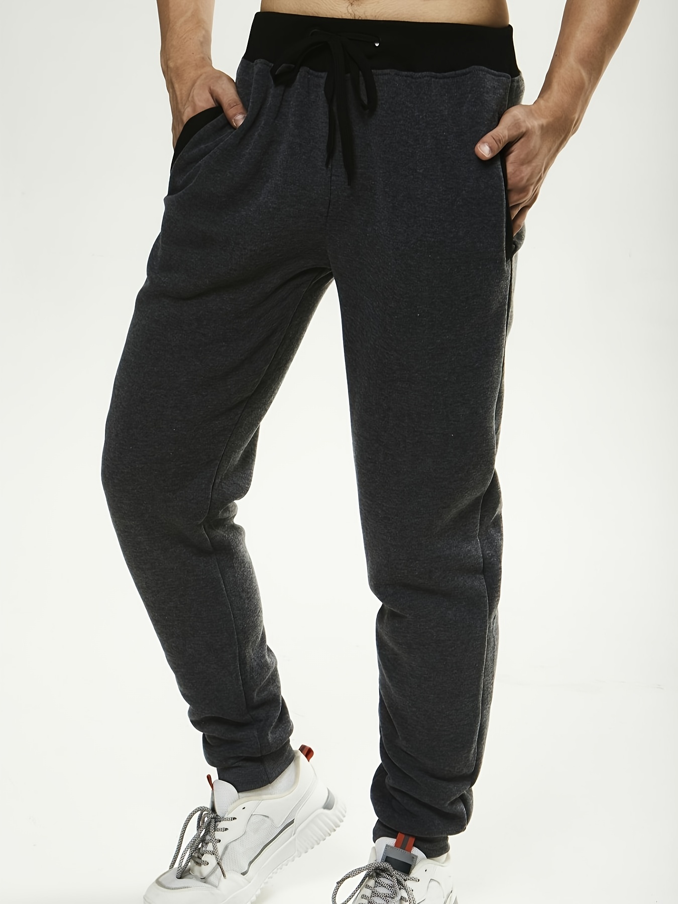 Zipper Pocket Joggers Men's Casual Loose Fit High Stretch - Temu United  Kingdom