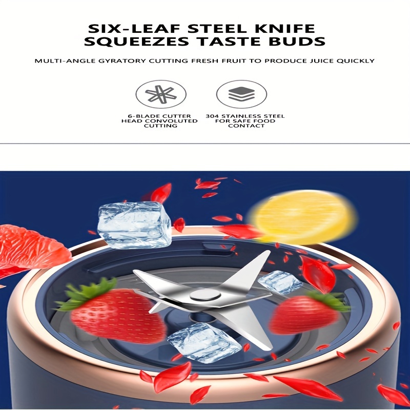 Portable Fruit Blender Cup, 304 Stainless Steel Blade Blender