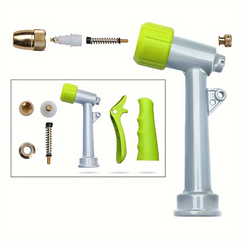 Un pistolet de lavage de voiture vert, tête de pistolet réglable en rotation, avec un clip économique, utilisable dans de multiples scènes, nettoyage pratique, arrosage, brossage, arrosage de jardin, arrosage de fleurs et autres scènes, fournitures essentielles de nettoyage détails 5