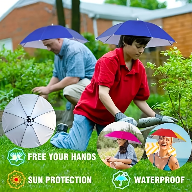 Portable Rain Umbrella Hat Foldable Outdoor Pesca Sun Shade - Temu