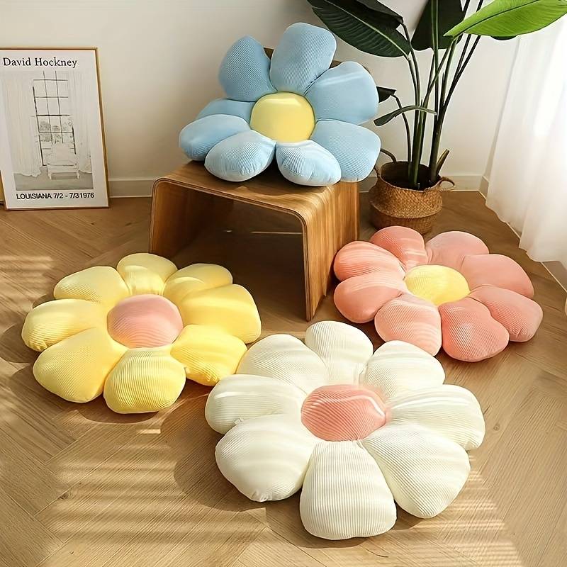 Soft And Cozy Flower Pattern Pillow Cushion For Bedroom, Dorm Room, And ...