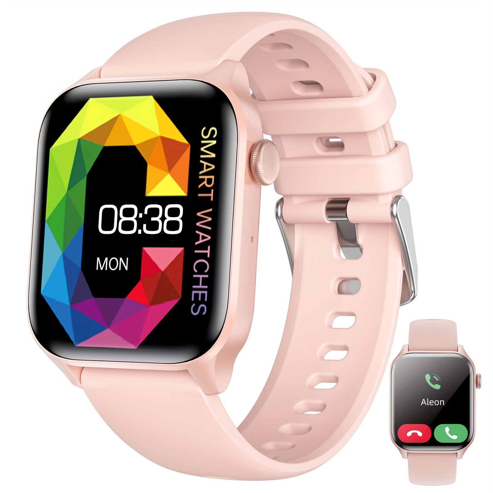 Smartwatch Mujer，Smartwatch Reloj Inteligente Mujer con Llamada  Bluetooth/Marcación, Rastreador de Actividad Impermeable IP67,para iPhone  Andriod(Correa Metal + Rose) : : Electrónicos