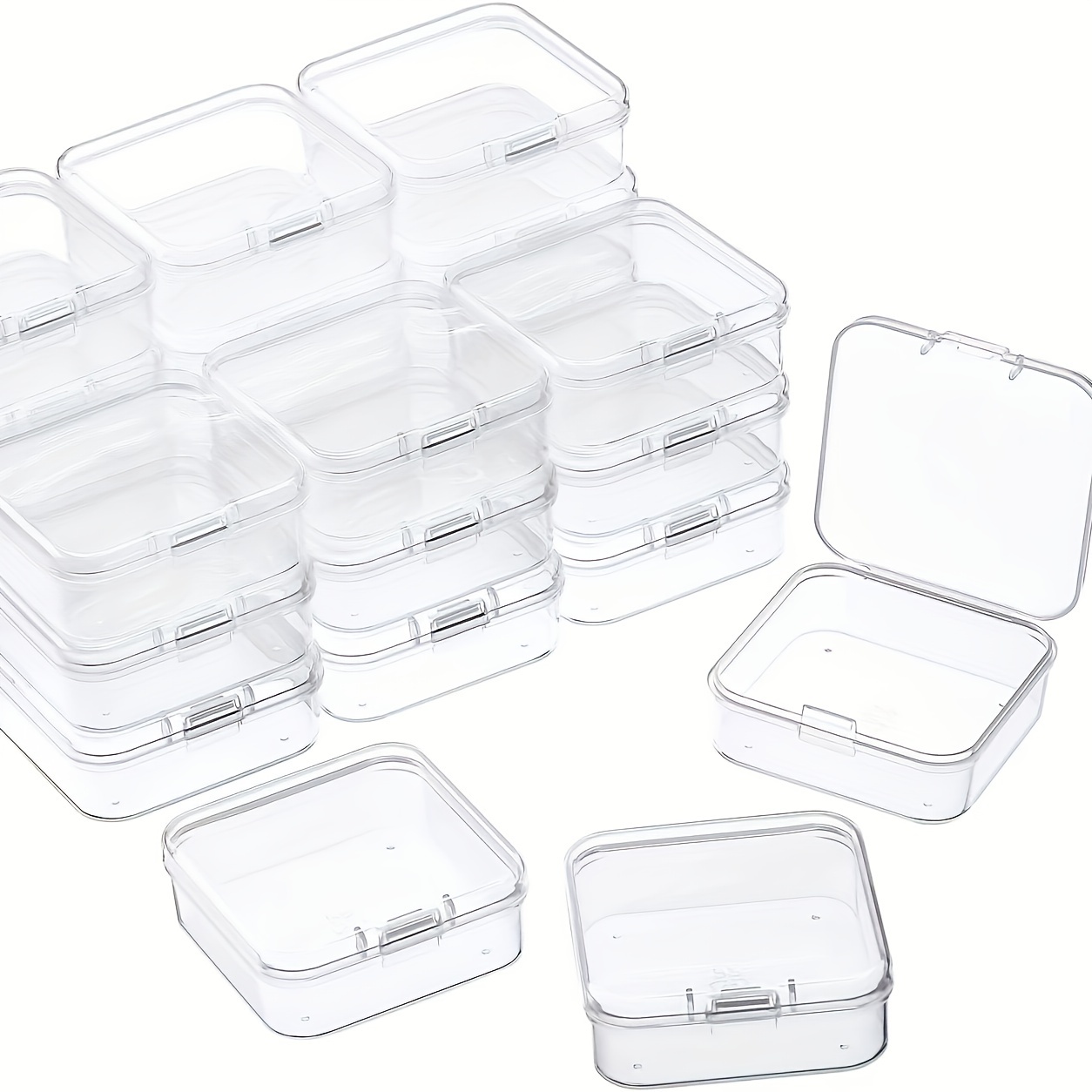 6 pzas Caja Cuadrada Plástico Transparente 4 5 cm/1 77 in - Temu