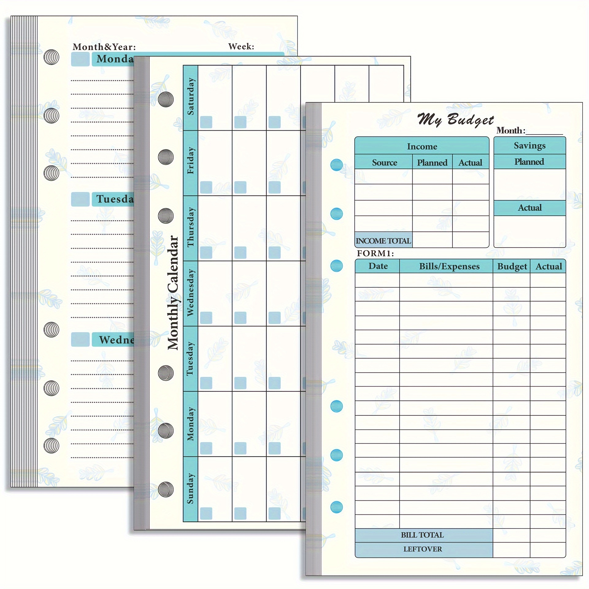 A6 Planner Refill Inserts Double Sided 6 Ring Binder For - Temu