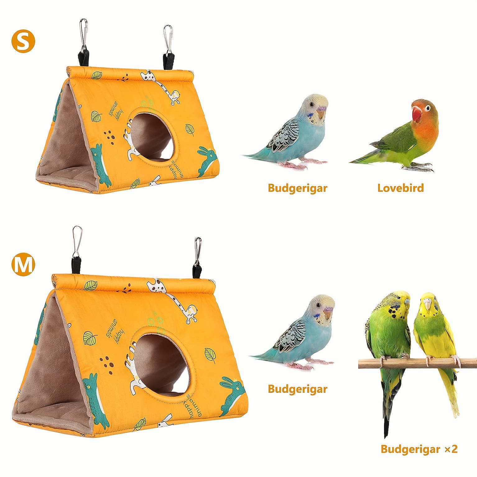 Parrot Triangular Bird Nest House Bed Habitat Cave Hanging Tent For Budgies  Parakeet Cockatiels Lovebird