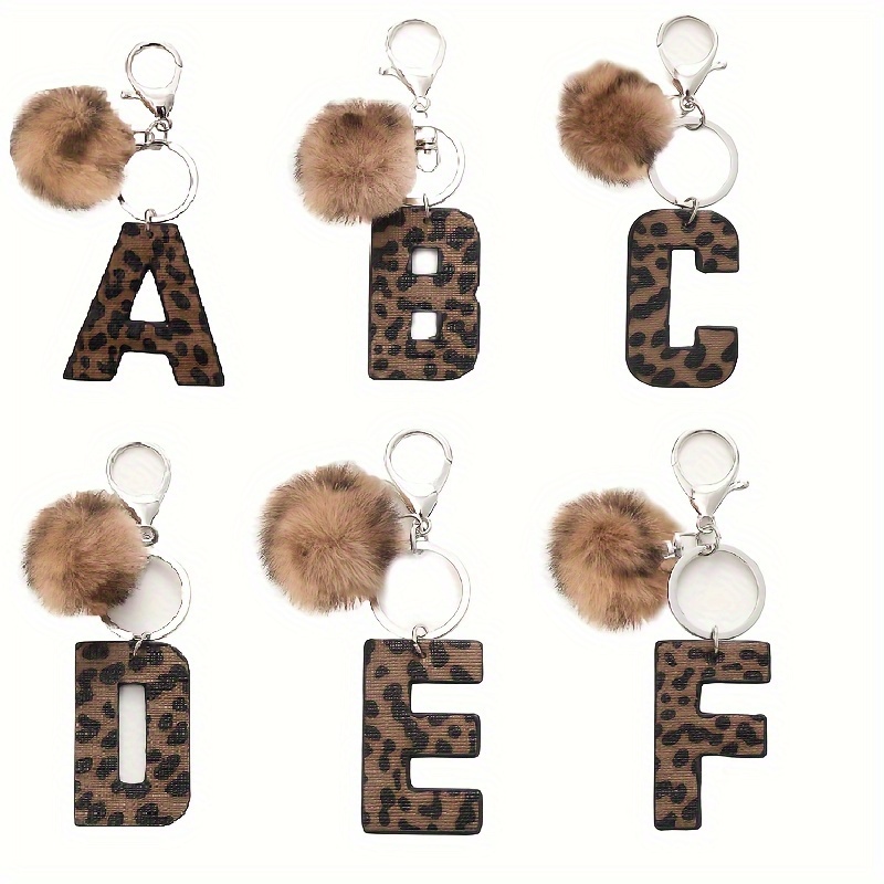 Alphabet Initial Letter Keychain Pom Pom Ball Women Girls - Temu Australia