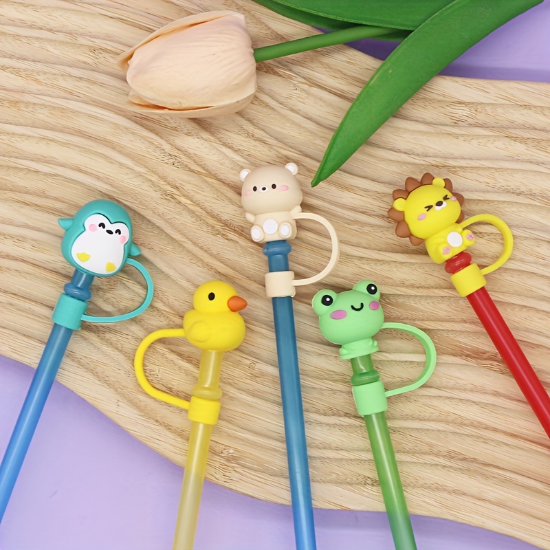 Straw Tips Cover, Reusable Straw Toppers, Kawaii Cow Silicone Straw Sleeve  , Decorative Straw , For Party Favor Bags,birthday Party, Friends  Gathering, Dustproof Straw Covers For Stanley 30&, Party Supplies, Chrismas  Halloween