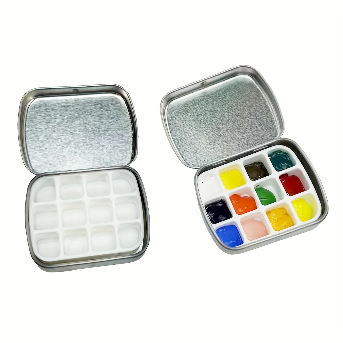 Portable Watercolor Box Empty Paint Palette Travel Painting - Temu