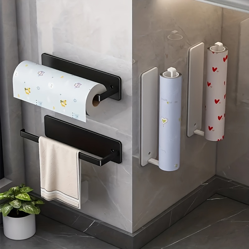 Hanging Paper Towel Holder With Damper Kitchen Cabinet - Temu