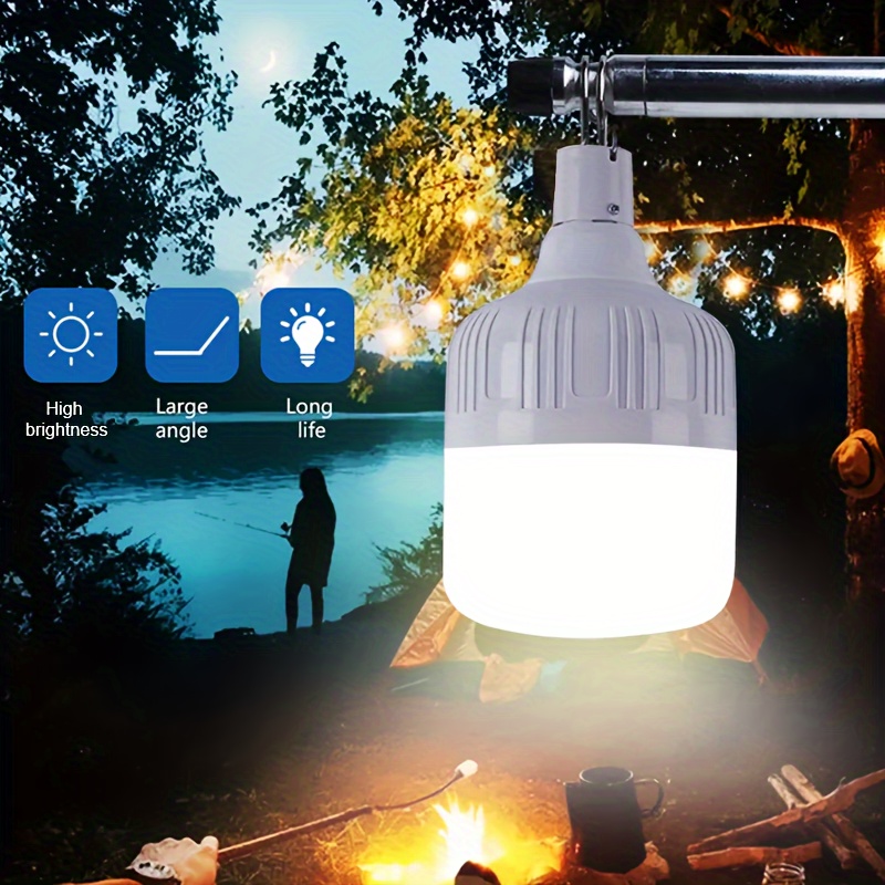 

1pc 300w/100w/60w Usb Rechargeable Led Emergency Lights Outdoor Portable Lanterns Emergency Lamp Bulb Battery Lantern Bbq Camping Light