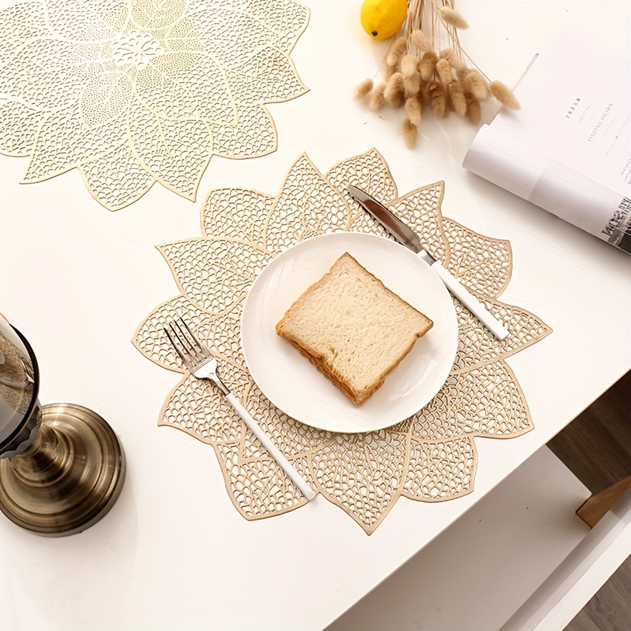 Pvc Round Placemats, Cup Coasters, Table Mats With Stylish Faux Leather And  Creative Edging Placemat, Home Decoration - Temu