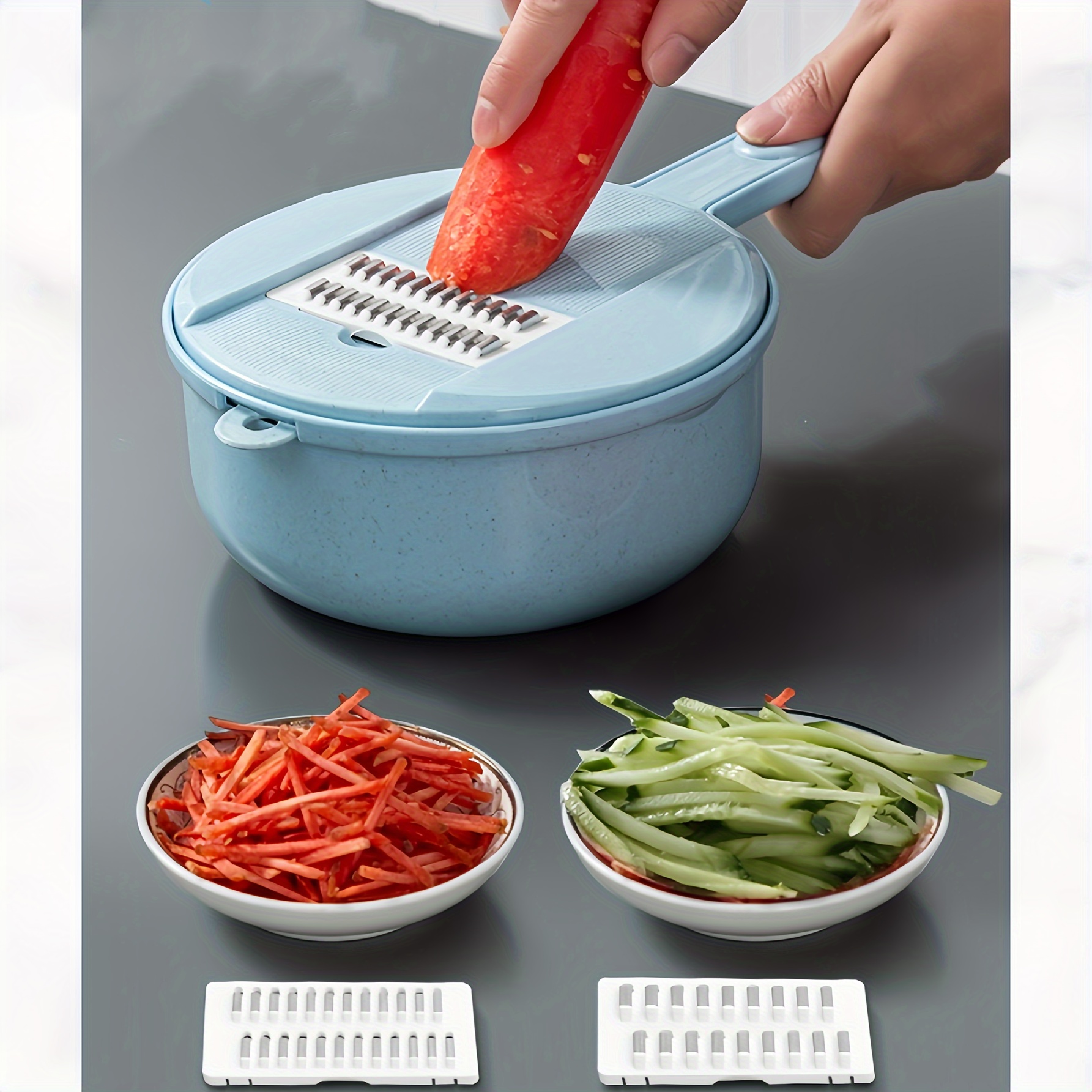 9pcs Multifunctional Vegetable Cutter & Slicer, Including Manual