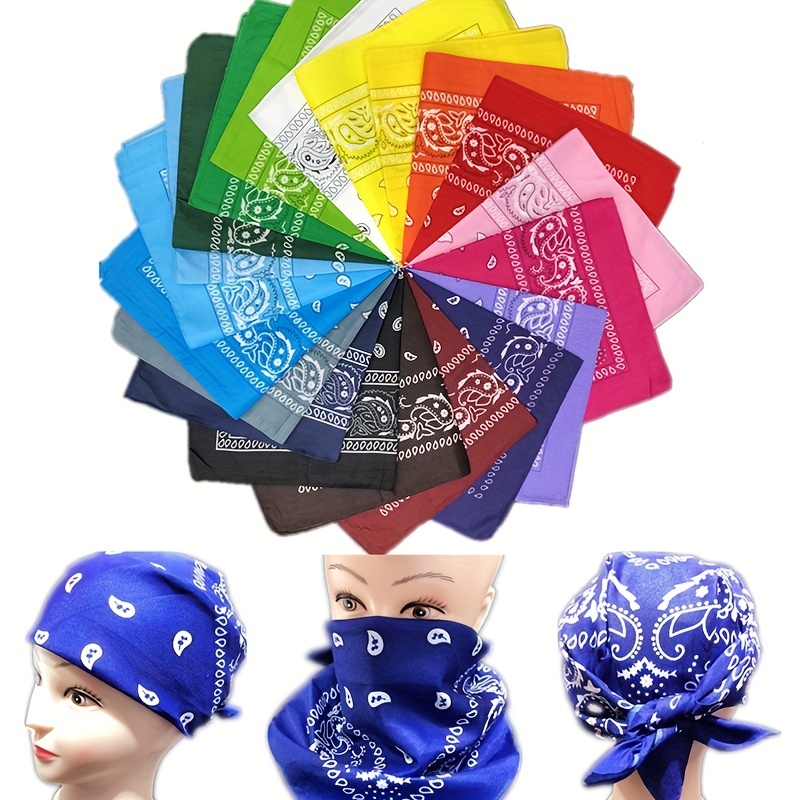 

21 Inch Polyester Paisley Rock Street Hip-hop Bandana With Non-sweat-absorbing Decorative Quick-drying Design