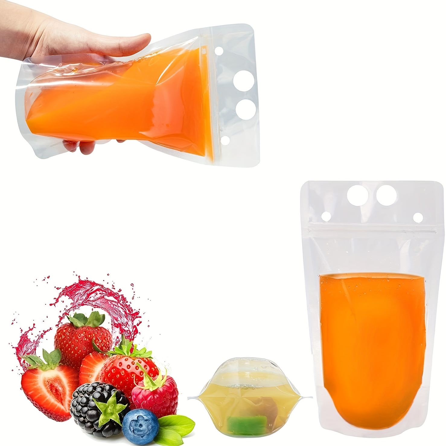 Reusable Freezable Drink Pouches With Straw Holes Perfect - Temu