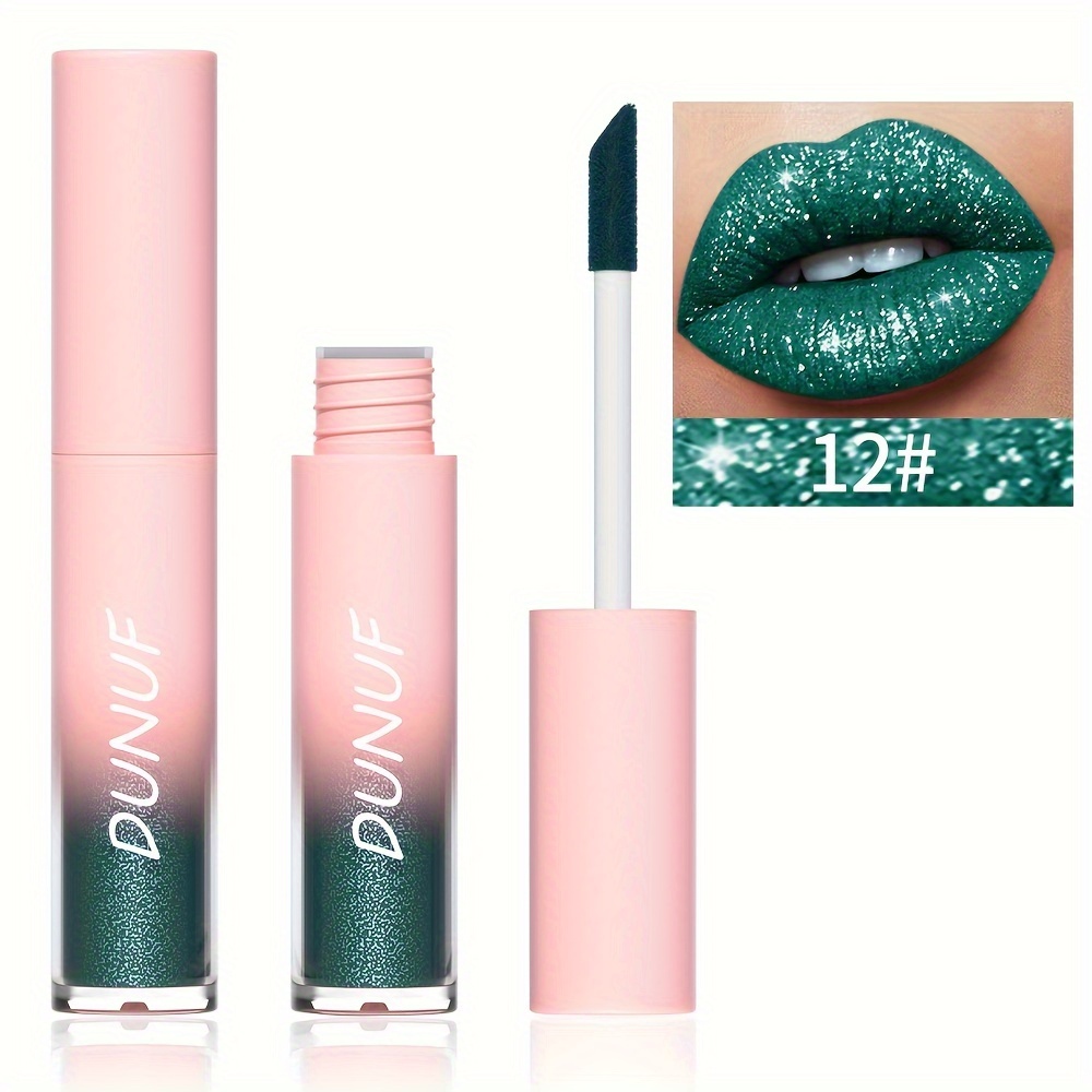  Glitter Lip Gloss Matte Shimmer Lip Tint Long Lasting