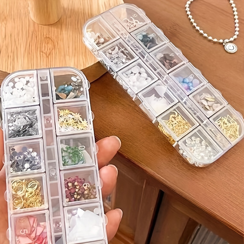 Dust-proof 28-grid Detachable Nail Art Accessories Storage Box, Plastic  Jewelry Organizer For Desktop