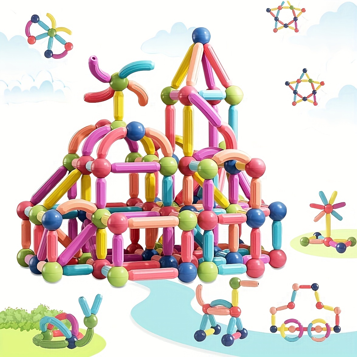 50 pièces Jouet Puzzle Design Maison Blocs De Construction De