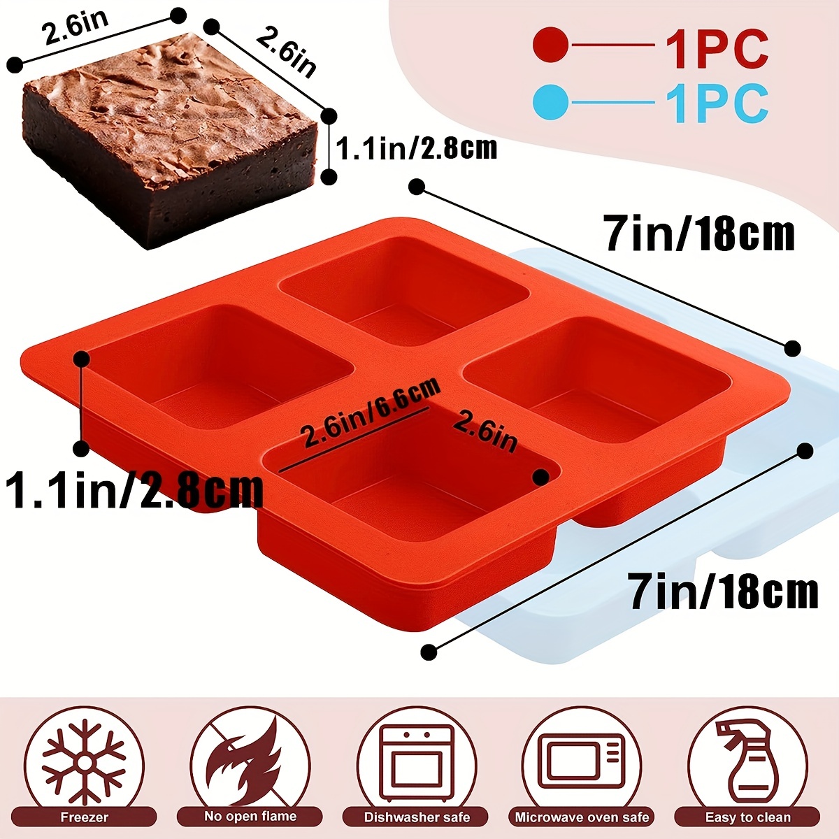 nonstick heat-resistant silicone coated rectangular square