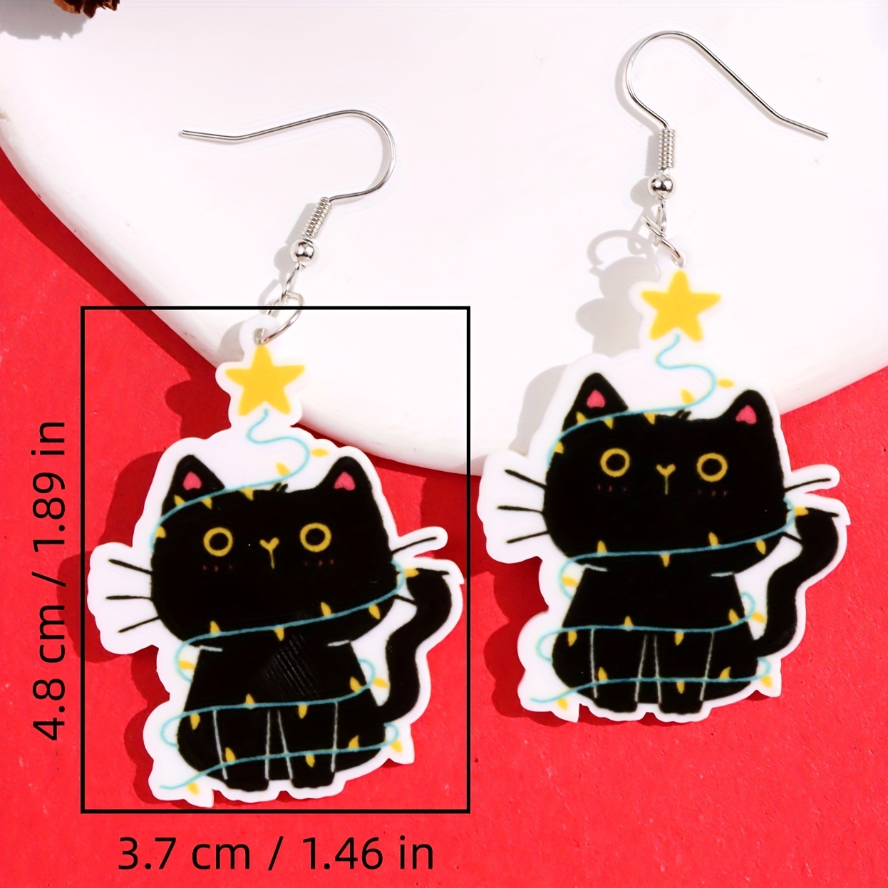 Japanese cartoon Garfield Acrylic Black Drop Earrings earrings for